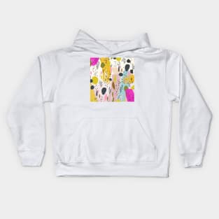 Pink And Yellow Abstract Art Trendy Modern Pattern Kids Hoodie